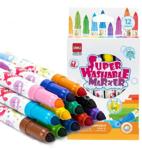 מארז 12 טושים צבעוניים מבית Deli