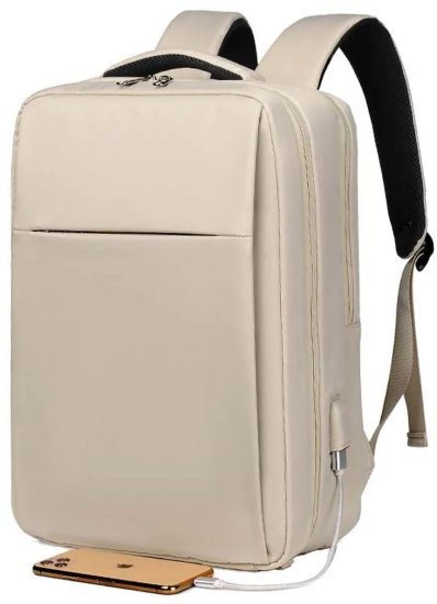 תיק גב למחשב נייד בגודל 13.3 אינץ’ דגם The FlexVoy Edge מבית Camel Mountain - צבע בז'