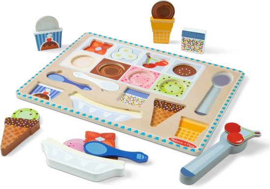 ערכת משחק מגנטי מעץ מבית Melissa & Doug - גלידה