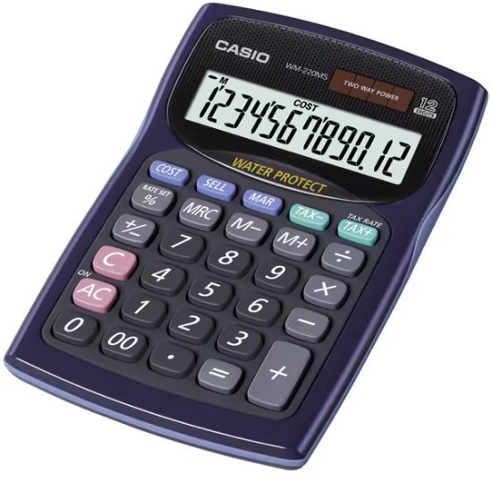 מחשבון שולחני Casio WM-220MS-BU - כחול