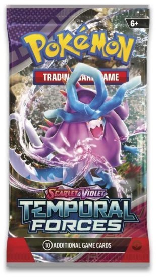 קלפי אספנות פוקימון Pokemon TCG: Scarlet & Violet Temporal Forces Booster - עשרה קלפים בחפיסה