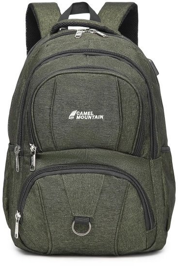 תיק גב למחשב נייד בגודל 16 אינץ’ דגם Orogeny מבית Camel Mountain - צבע ירוק צבאי