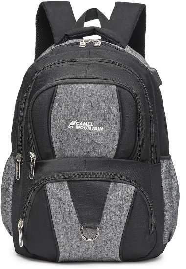 תיק גב למחשב נייד בגודל 16 אינץ’ דגם Orogeny מבית Camel Mountain - צבע שחור / אפור