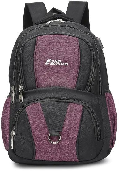 תיק גב למחשב נייד בגודל 16 אינץ’ דגם Orogeny מבית Camel Mountain - צבע שחור / סגול