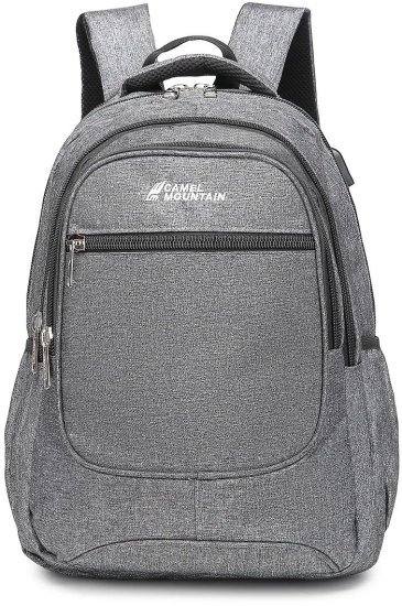 תיק גב למחשב נייד בגודל 16 אינץ’ דגם Everest מבית Camel Mountain - צבע אפור