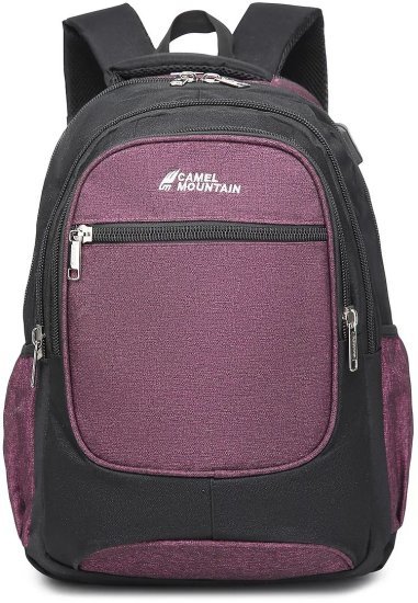 תיק גב למחשב נייד בגודל 16 אינץ’ דגם Everest מבית Camel Mountain - צבע שחור / סגול