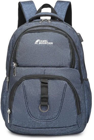 תיק גב למחשב נייד בגודל 16 אינץ’ דגם Peak מבית Camel Mountain - צבע כחול כהה