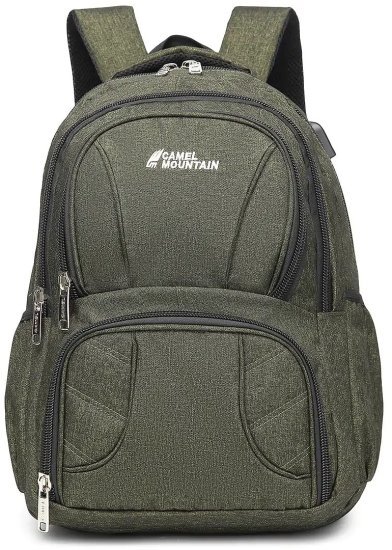 תיק גב למחשב נייד בגודל 16 אינץ’ דגם Himalaya מבית Camel Mountain - צבע ירוק צבאי