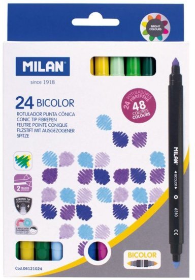 מארז 24 טושים דקים דו-צדדיים Milan