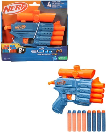 רובה חיצים דגם Elite 2.0 Prospect Qs-4 עם 8 חיצים Hasbro Nerf