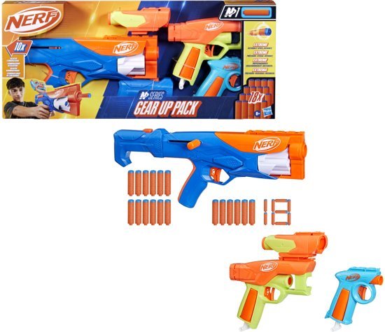 סט 3 רובי חיצים דגם N Series Gear Up עם 18 חיצי Hasbro Nerf N1