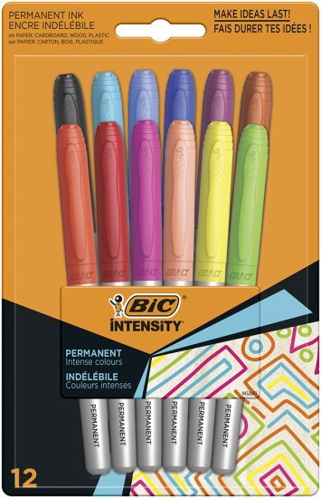 חבילת 12 טושים פרמננט BIC Intensity Fine