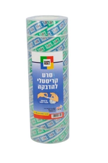 מארז 8 גלילי דבק סלוטייפ שקוף 19 מ''מ באורך 25 מ' מבית TAPE&ROLL