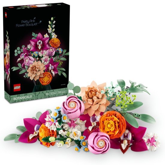 זר פרחים ורודים יפיפה LEGO Botanicals 10342