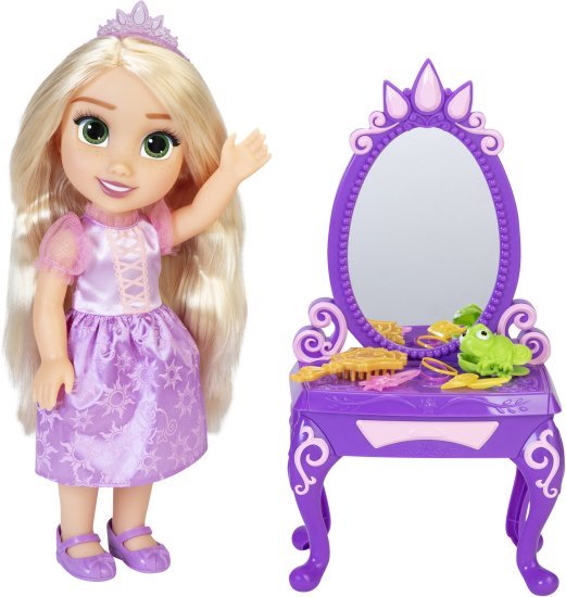 ערכת משחק נסיכות דיסני 38 ס''מ רפונזל עם שידת היופי מבית Jakks Pacific