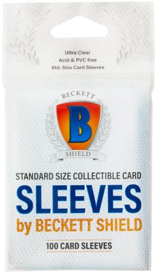 ערכת 100 שרוולי מגן לקלפי אספנות בגודל סטנדרטי Beckett Shield