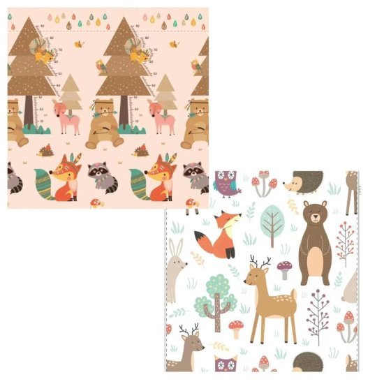 משטח פעילות מתקפל דו צדדי לתינוקות מבית Yamayo - איורי חיות בטבע