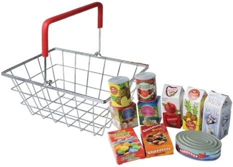 סלסלת מתכת עם 10 מצרכי מזון מבית Champion