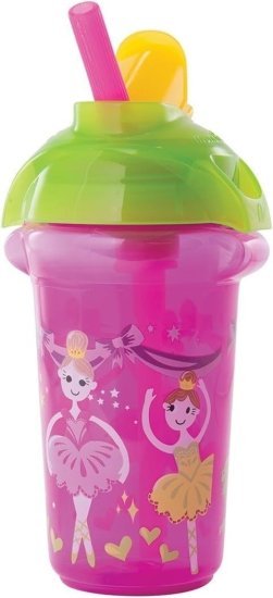 כוס שתייה קליק קלאק עם קשית 266 מ''ל Munchkin - ורוד