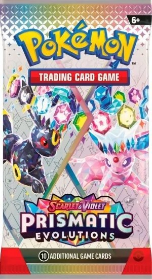 מארז קלפי אספנות פוקימון Pokemon TCG: Scarlet & Violet Prismatic Evolutions Booster Pack - עשרה קלפים בחפיסה