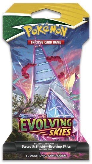 קלפי אספנות פוקימון Pokemon TCG Sword & Shield - Evolving Skies Sleeved Booster Pack - עשרה קלפים בחפיסה