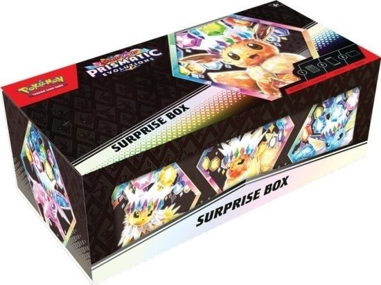 מארז קלפי אספנות פוקימון Pokemon TCG: Scarlet & Violet Prismatic Evolutions Surprise Box - מארז המכיל 6 Prismatic Evolutions Surprise Box (קייס סגור)