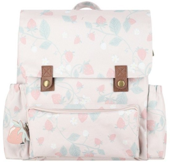 תיק גן רטרו מבית Minene - ורוד מודפס תותים