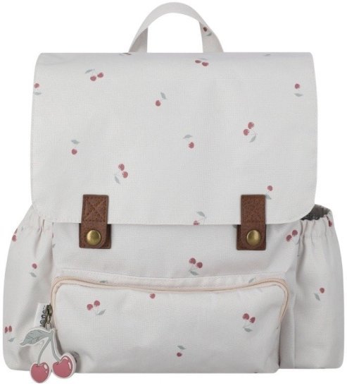 תיק גן רטרו מבית Minene - ורוד בהיר מודפס דובדבנים