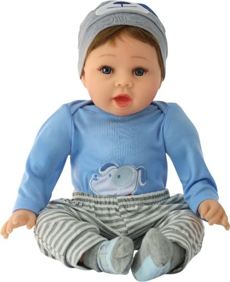 בובת תינוק Reborn כ-56 ס"מ מבית New York Doll - פיג'מת כלבלב כחולה