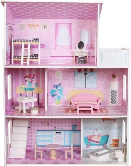 בית בובות מעץ כולל 13 אביזרים מבית I-POP