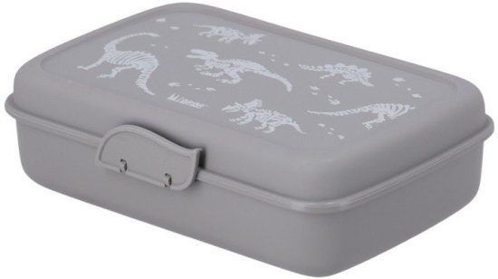 קופסת אוכל מחולקת מבית Minene - אפור פחם דינוזאורים