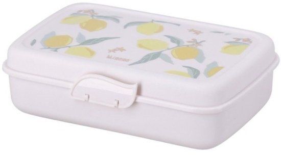 קופסת אוכל מחולקת מבית Minene - ורוד בהיר מודפס לימונים