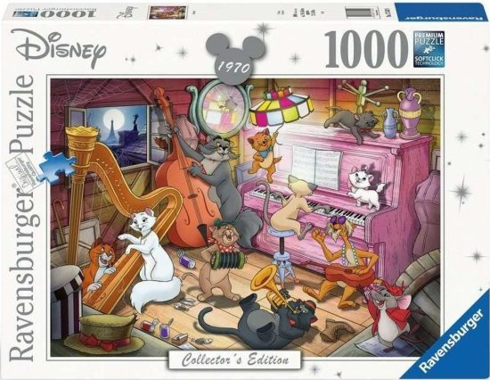 פאזל 1000 חלקים מבית Ravensburger - דיסני מהדורת אספנים - חתולים בצמרת