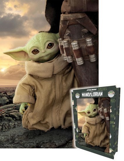 פאזל תמונה תלת מימדית בקופסת מתכת דמוי ספר 300 חלקים מבית Prime3D - בייבי יודה