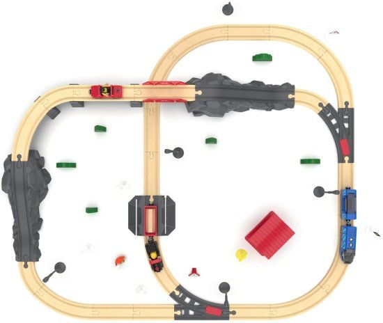 ערכת רכבת עץ חשמלית 76 חלקים מבית MyKafort