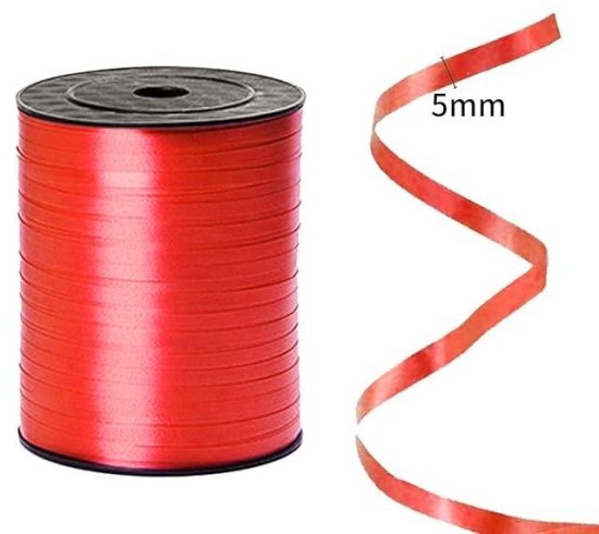 סרט קשירה לעטיפת מתנות באורך 500 מטר עובי 5 מ''מ מבית Chikamasa - צבע אדום