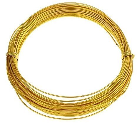 גליל חוט אלומיניום באורך 12 מטר עובי 2 מ״מ מבית Chikamasa - צבע זהב