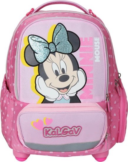 תיק גב אורתופדי לילדים דגם X-Fix מבית Kal Gav - צבע ורוד, עיצוב מיני מאוס