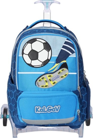 המארז המושלם לכיתה א' דגם X-Fix טרולי מבית Kal Gav - צבע כחול כהה, עיצוב משחק כדורגל