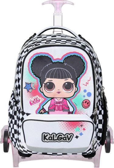 המארז המושלם לכיתה א' דגם X-Fix טרולי מבית Kal Gav - צבע שחור לבן, עיצוב LOL מסיבה