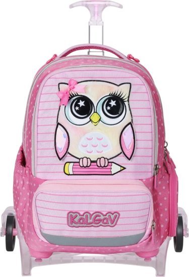 המארז המושלם לכיתה א' דגם X-Fix טרולי מבית Kal Gav - צבע ורוד, עיצוב ינשוף