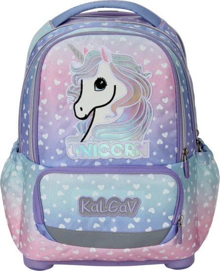 תיק גב טרולי אורתופדי לילדים דגם iTrolley מבית Kal Gav - צבע לילך, עיצוב חד קרן