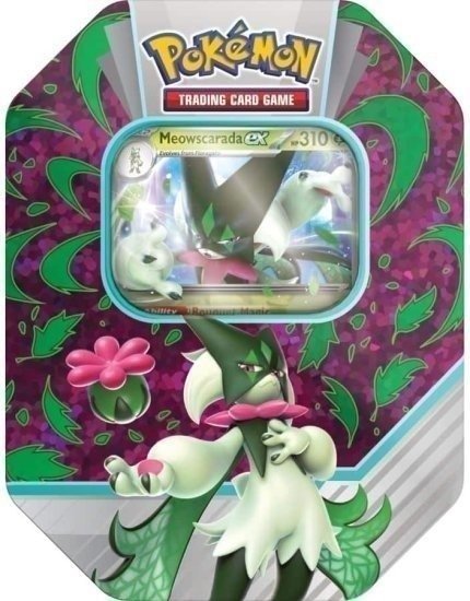 מארז קלפי אספנות פוקימון Pokemon TCG: Paldea Partners Tin Case - מארז סגור שכולל: שתי יחידות Meowscarada ex + שתי יחידות Skeledirge ex + שתי יחידות Quaquaval ex (קייס סגור)