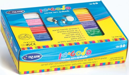 מארז פלסטיגן (פלסטלינה) 10 צבעים Omega