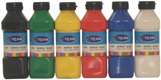 סט מיני בקבוקי גואש - 6 צבעים Omega