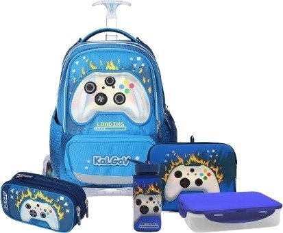 המארז המושלם לכיתה א' דגם X-Fix טרולי מבית Kal Gav - צבע כחול נייבי, עיצוב גיימינג