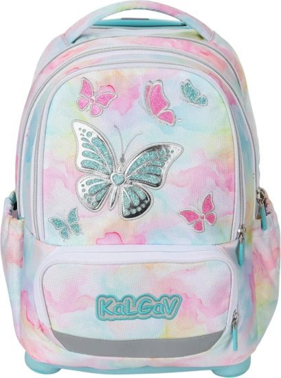 תיק גב טרולי אורתופדי לילדים דגם iTrolley מבית Kal Gav - צבע צבעוני, עיצוב פרפר