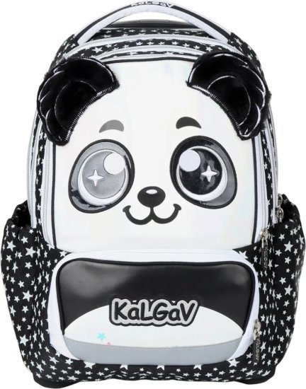 תיק גב טרולי אורתופדי לילדים דגם iTrolley מבית Kal Gav - צבע שחור לבן, עיצוב פנדה