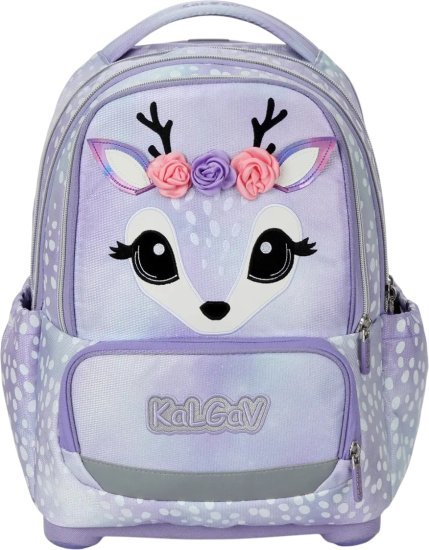 תיק גב טרולי אורתופדי לילדים דגם iTrolley מבית Kal Gav - צבע לילך, עיצוב צבי