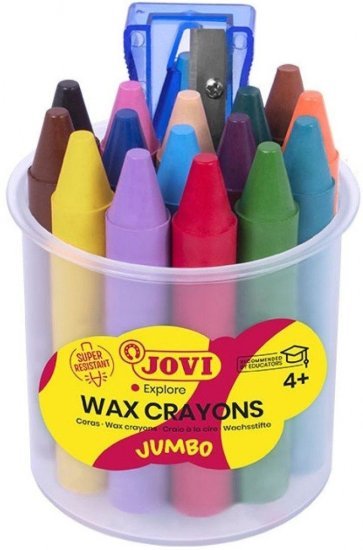 צבעי שעווה גמבו כוס 16 כולל מחדד JOVI